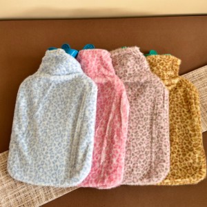 کیسه آب گرم سیلیکونی روکش پشمالو طرح پلنگی