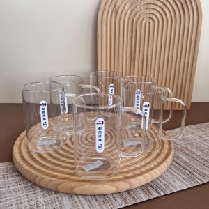 ست شش عددی لیوان پیرکس گرد دسته دار دلی