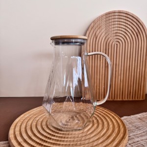 پارچ پیرکس درب بامبو طرح کف لوزی