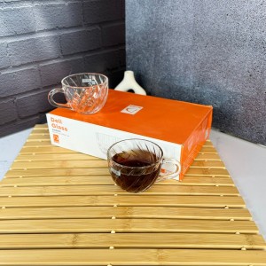 ست شش عددی استکان دسته دار طرح لوزی