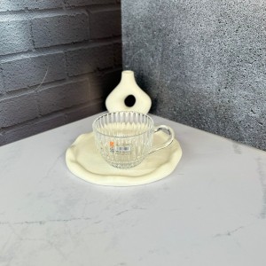 ست شش عددی استکان دسته دار طرح خطی دلی گلس