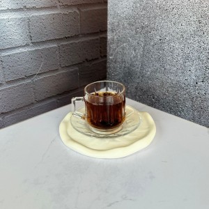 ست استکان و نعلبکی 12 پارچه طرح میلک نیزه دلی گلس