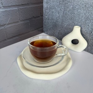 ست استکان و نعلبکی 12 پارچه دسته دار طرح بیسیک دلی گلس