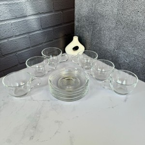 ست استکان و نعلبکی 12 پارچه دسته دار طرح بیسیک