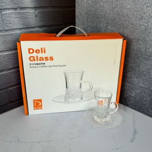 ست استکان و نعلبکی 12 پارچه کمر باریک تایملس دلی گلس