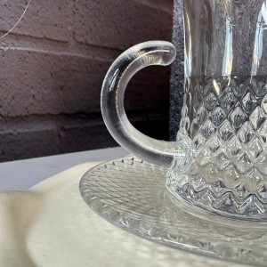 ست استکان و نعلبکی 12 پارچه کمر باریک زیره لوزی دلی گلس