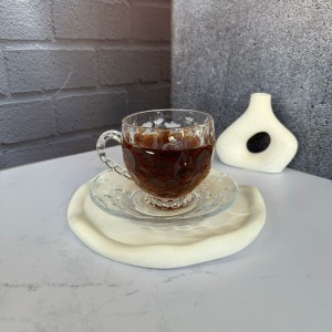 ست استکان و نعلبکی 12پارچه طرح حبابی دلی گلس