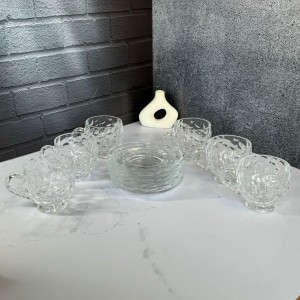 ست استکان و نعلبکی 12پارچه حبابی دلی گلس