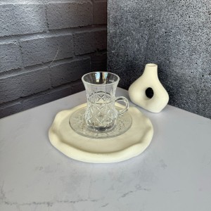 ست استکان و نعلبکی 12 پارچه کمر باریک طرح سزار برند دلی گلس