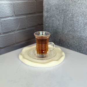 ست استکان و نعلبکی 12 پارچه کمر باریک طرح چارلی برند دلی گلس