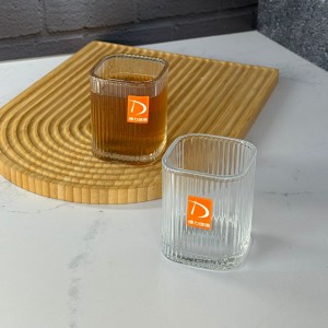 ست شش عددی لیوان بدونه دسته طرح شیاردار برند دلی گلس