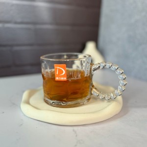 ست شش عددی لیوان دسته دار نگینی طرح دار دلی گلس