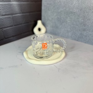 ست شش عددی لیوان دسته دار نگینی طرح دار دلی گلس