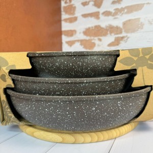 ماهیتابه  گرانیتی دسته بامبو بارولی