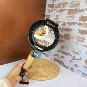 ماهیتابه گرانیتی دسته بامبو  بارولی