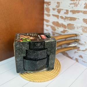 ست شیر جوش گرانیتی  دسته بامبو