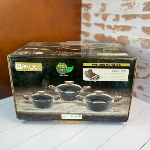 سرویس قابلمه سه پارچه گرانیتی برند بارولی