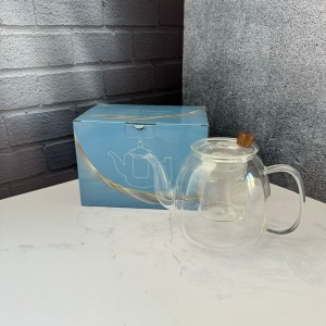 قوری صافی دار پیرکس دسته بامبو 1100 میل