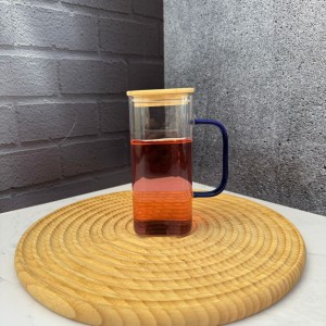 لیوان پیرکس مربعی دسته رنگی