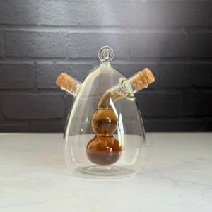 جا آبلیمو و سرکه پیرکس دو مخزنه درب چوب پنبه ای