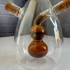 جا آبلیمو و سرکه پیرکس دو مخزنه درب چوب پنبه ای