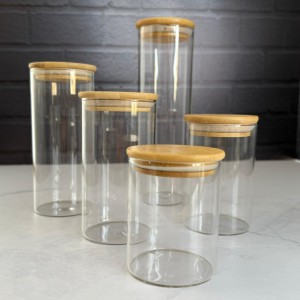 بانکه پیرکس درب بامبو طرح استوانه ای