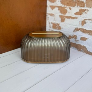 جا دستمال کاغذی اکرولیک دودی طرح شیاردار