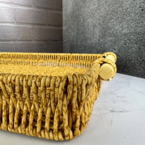 سینی حصیری دسته‌چوبی