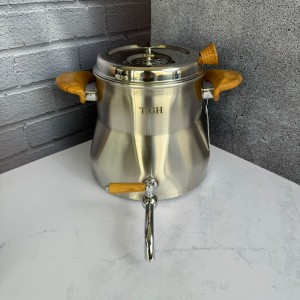 کتری و قوری کف چدن چوب قیطاسی مدل 6955