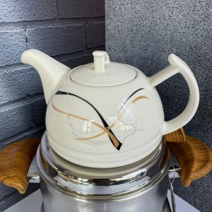 کتری و قوری کف چدن چوب قیطاسی 6955