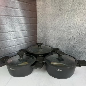 ست قابلمه 3 عددی گرانیتی برند بارولی