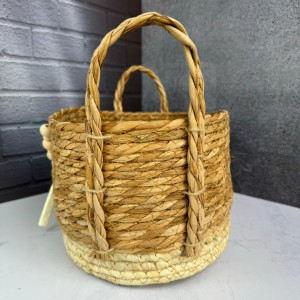 سبد حصیری دسته دار طرح بوهو