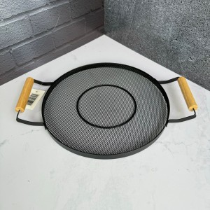 سینی فلزی تخت دسته بامبو توری