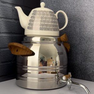 کتری و قوری براق طرح چوب قیطاسی مدل 7765