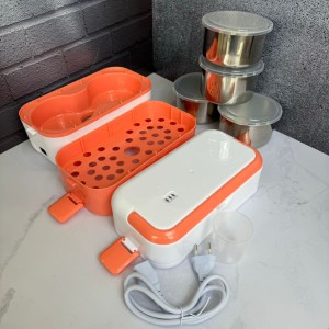 ظرف غذا و بخار پز 3 طبقه 4 لاین هیتر دار