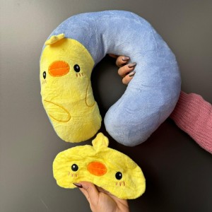 ست بالشتک گردنی و چشم بند طرح حیوانات