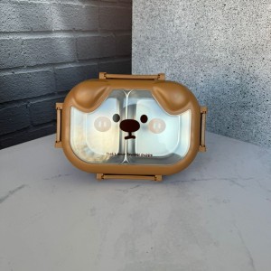 ظرف غذا کودک دو بخشی استیل طرح خرسی