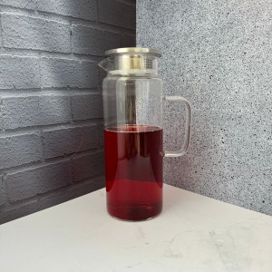 پارچ پیرکس استوانه ای درب استیل 1700 میل