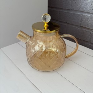 قوری پیرکس شعله مستقیم درب الماسی طرح لوزی شامپاینی