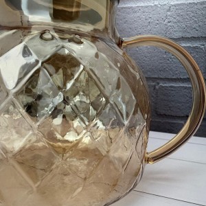 قوری پیرکس شعله مستقیم درب الماسی طرح لوزی شامپاینی