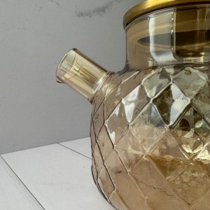 قوری پیرکس شعله مستقیم درب الماسی طرح لوزی شامپاینی