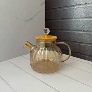 قوری پیرکس شعله مستقیم درب الماسی شیاردار شامپاینی