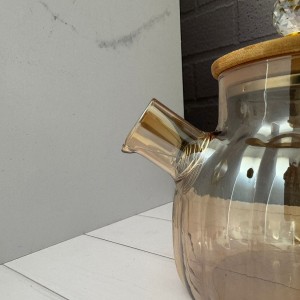 قوری پیرکس شعله مستقیم درب الماسی شیاردار شامپاینی