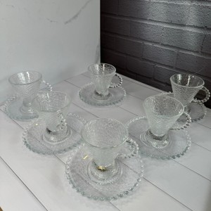 ست 6 نفره استکان و نعلبکی طرح یخی