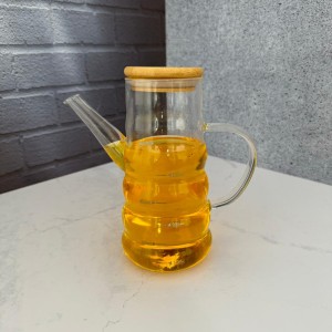 روغن ریز حلقه ای  پیرکس درب  بامبو 600 میل