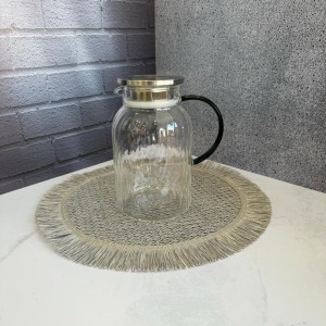 کتری پیرکس درب استیل طرح سنگی 1500میل دسته سبز اعیانی