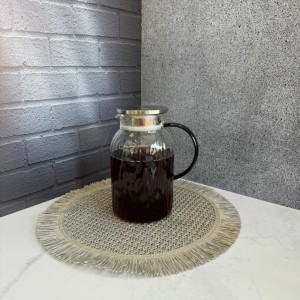 کتری پیرکس درب استیل طرح سنگی 1500میل دسته سبز اعیانی