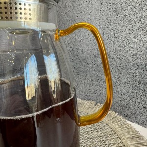 پارچ پیرکس درب بامبو ساده  1600میل