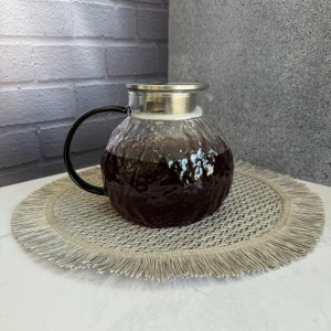 کتری  پیرکس طرح سنگی آنتی شوک دسته سبز اعیانی