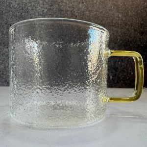 شات قهوه خوری پیرکس مدل دانه برفی دسته طلایی